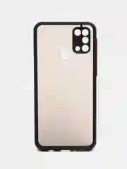Черный чехол пластиковый Samsung Galaxy M31 (Самсунг Галакси М31), матовый, с цветными кнопками