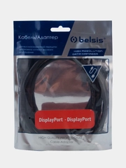 Кабель Belsis DisplayPort - DisplayPort, 8K, версия 1.4v, 165Hz, черный, 1,8 метра