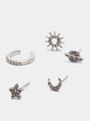 Серьги-кафф и клипсы в различных формах, 5 штук