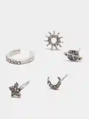 Серьги-кафф и клипсы в различных формах, 5 штук
