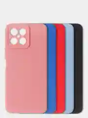 Голубой чехол для Honor X8 матовый, с дополнительной защитой камеры