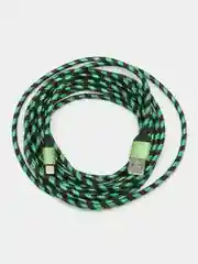 Зеленый 3 МЕТРА Быстрая зарядка 3А Кабель USB iPhone зарядник провод шнур
