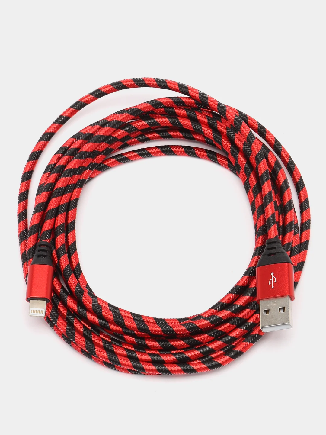 Красный 3 МЕТРА Быстрая зарядка 3А Кабель USB iPhone зарядник провод шнур