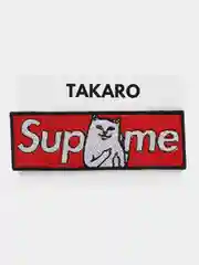 Красный нашивка с термоклеем Supreme (Суприм)