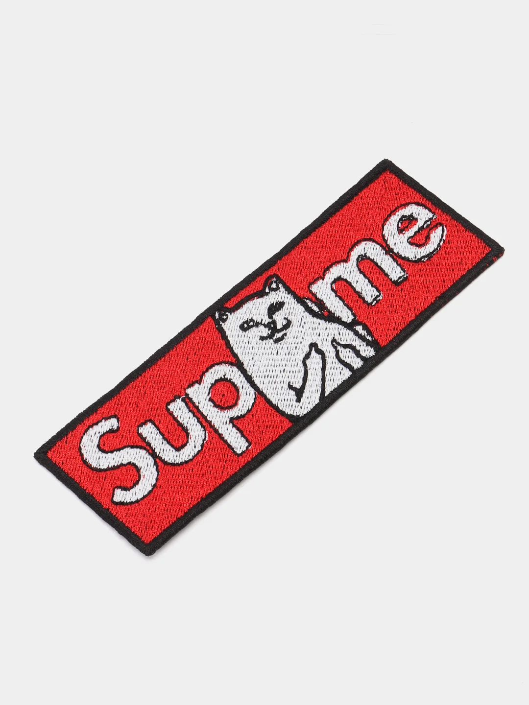 Красный нашивка с термоклеем Supreme (Суприм)