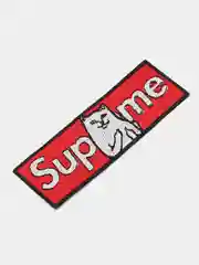 Красный нашивка с термоклеем Supreme (Суприм)