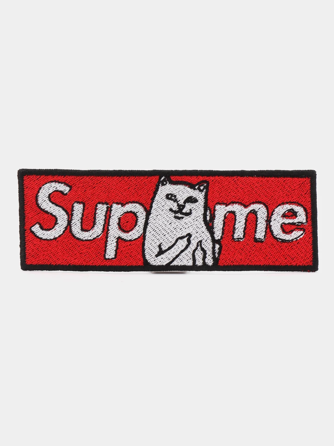 Красный нашивка с термоклеем Supreme (Суприм)
