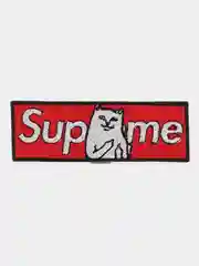 Красный нашивка с термоклеем Supreme (Суприм)