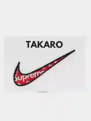 Алый нашивка с термоклеем Supreme (Суприм)