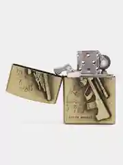 Разноцветный подарочный набор Зажигалка бензиновая, бензин