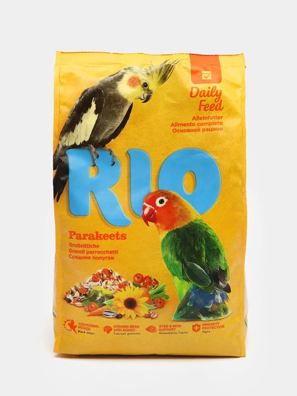 Корм для средних попугаев Rio "Основной рацион", 1 кг