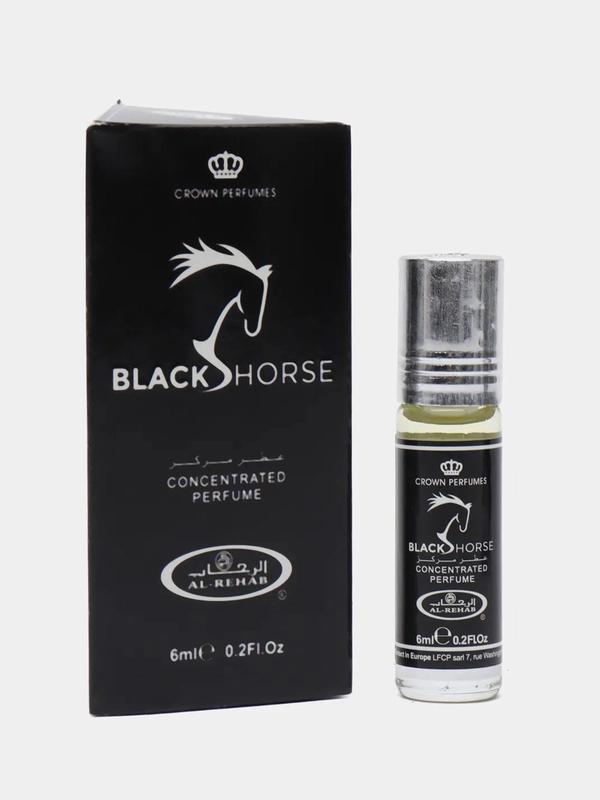 Масляные духи Al Rehab Black Horse (Блэк Хорс), роликовый флакон, 6 мл