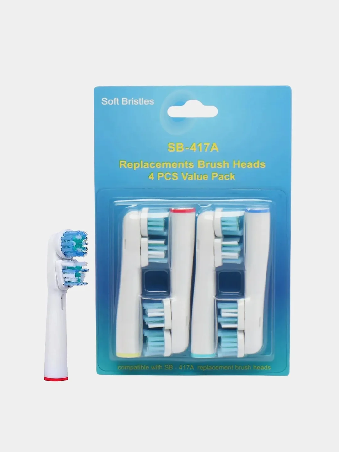 Светло-синий насадки сменные для электрической зубной щетки Oral-B, Braun (Орал-Би, Браун)