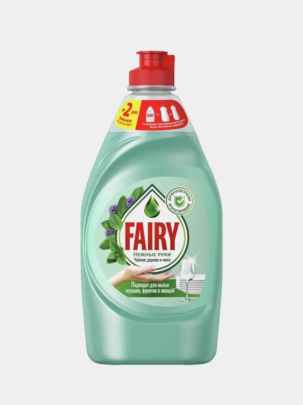 Средство для мытья посуды Fairy Нежные ручки Чайное дерево и мята 450 мл.