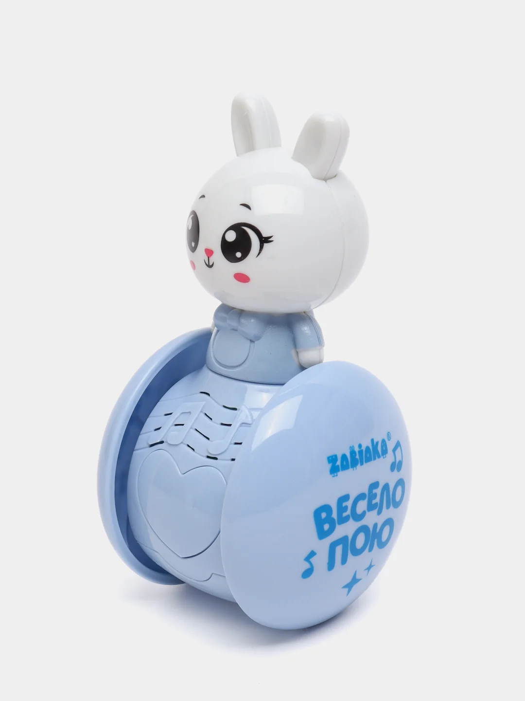 Голубой музыкальный зайчик-неваляшка, подарок к 8-му марта Музыкальная игрушка