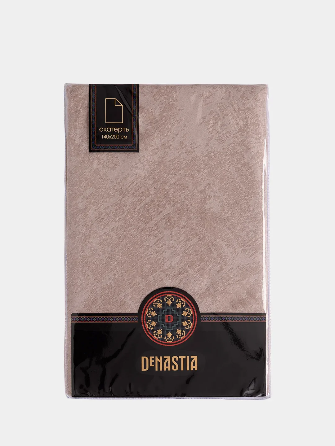 Скатерть DeNASTIA 140х200см, жаккард, цвет бежевый (эффект потёртости)