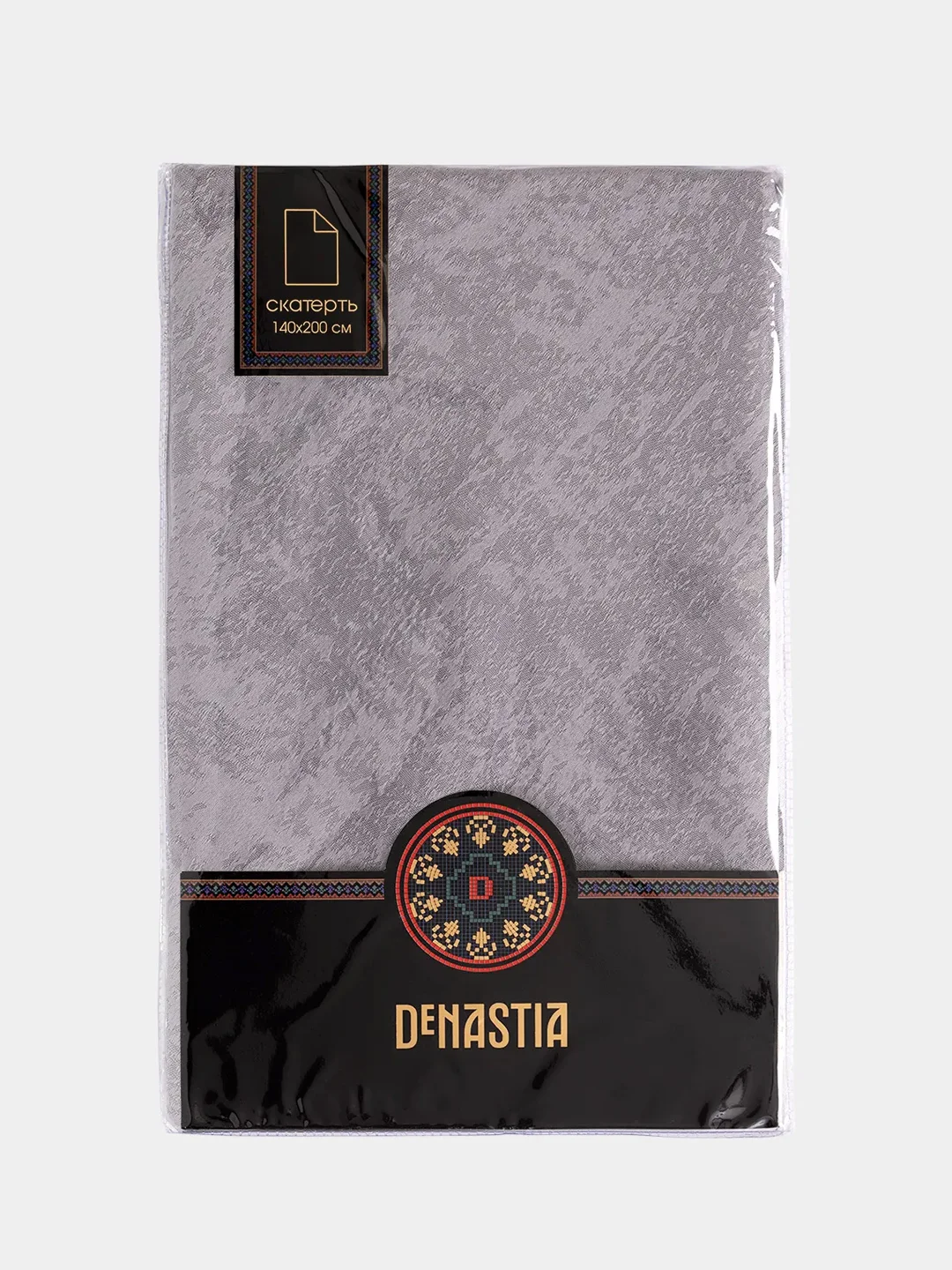 Скатерть DeNASTIA 140х200см, жаккард, цвет серый (эффект потёртости)