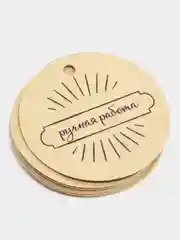 Серый бирка "handmade"
