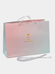 Подарочный пакет розовый градиент "Rich and colorful"