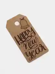Бирка крафт "Happy new Year", набор 50 шт, для оформления подарка, праздника, сувениров
