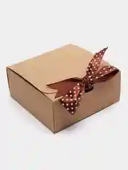 Коричневый коробка подарочная с лентой (4 шт в компл.)