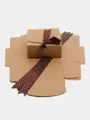 Коричневый коробка подарочная с лентой (4 шт в компл.)