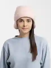 Пудровый шапка ушанка женская зимняя