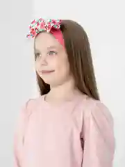 Розовый детская повязка на голову /повязка бант/повязка для девочки