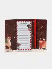 Бордовый новогодний подарочный набор: планинг-стикеры  и ручка