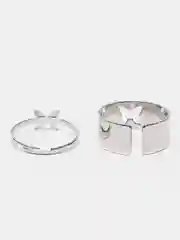 Серебряный кольца с бабочками, парные, 2 штуки