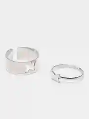 Серебряный кольца с бабочками, парные, 2 штуки