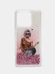 Коралловый меланж чехол Xiaomi Redmi 9C, Redmi 9C NFC, Redmi 10A, Редми 9С переливающийся жидкий с блестками