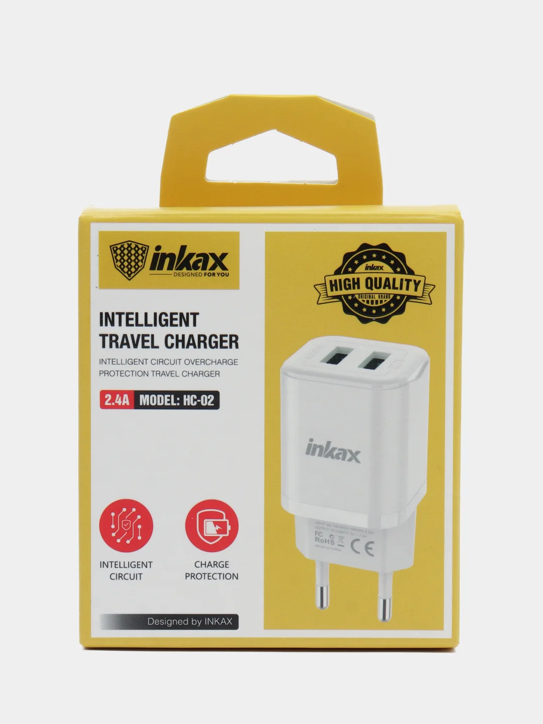 Белый зарядка iNKAX HC-02, micro-USB / Lightning / Type-C, для iPhone и Android