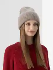 Коралловый меланж шапка женская натуральная шерсть АНГОРА