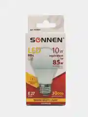 Лампа светодиодная SONNEN, 10(85)Вт, цоколь Е27,груша, тепл.бел,30000ч, LED A60-10W-2700