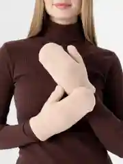 Светло-бежевый варежки женские