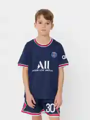 Красный детский комплект футбольной формы Messi, Neymar, Cristiano Ronaldo, HAALAND, Benzema