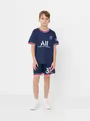 Красный детский комплект футбольной формы Messi, Neymar, Cristiano Ronaldo, HAALAND, Benzema