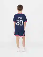 Красный детский комплект футбольной формы Messi, Neymar, Cristiano Ronaldo, HAALAND, Benzema