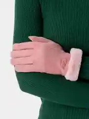 Розовый перчатки женские