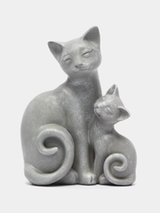 Сувенир полистоун "Кошка с котёнком" серый 20х8,5х15,5 см