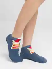 Синий меланж носки новогодние