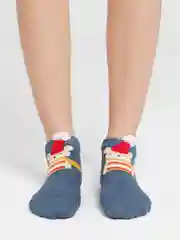 Синий меланж носки новогодние