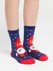 Синий носки женские, новогодние, размер 36-41