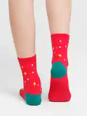 Красный носки женские, новогодние, размер 36-41
