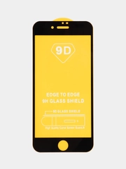 Защитное стекло 9D на Apple iPhone 7, 7+, 8, 8 plus, X, XR, Xs, 11/11 Pro, с черной рамкой
