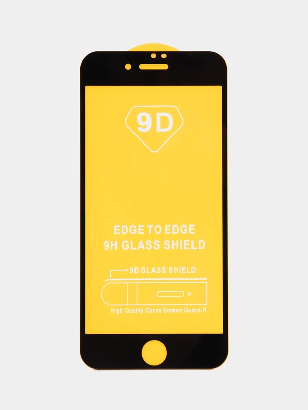 Защитное стекло 9D на Apple iPhone 7, 7+, 8, 8 plus, X, XR, Xs, 11/11 Pro, с черной рамкой