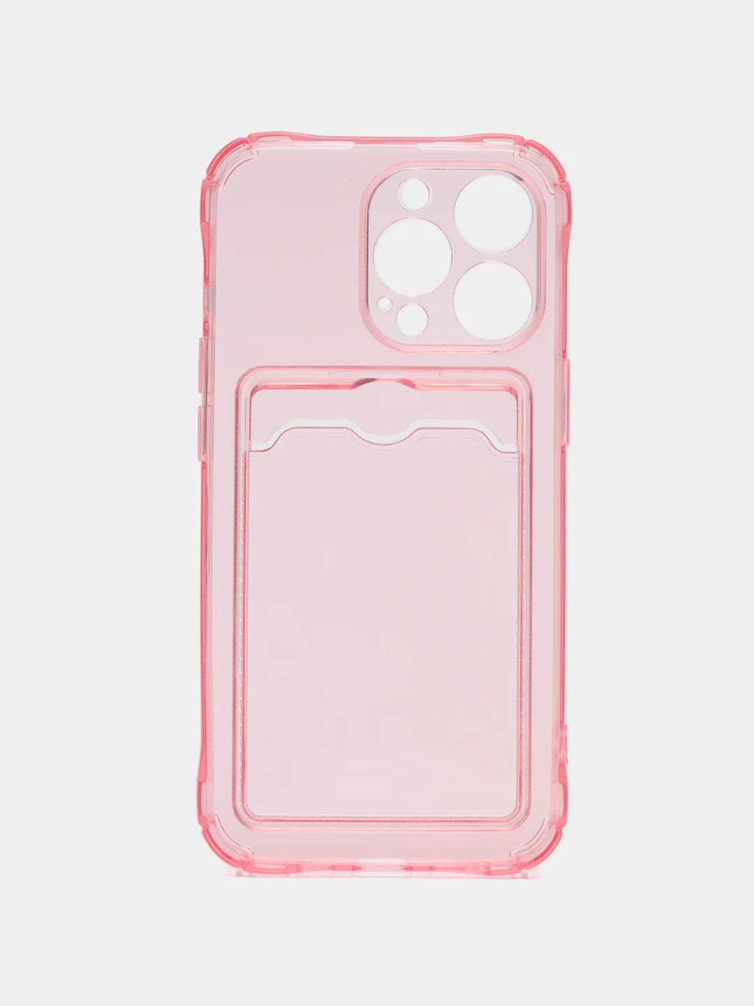 Розовый чехол с карманом для карт на iPhone XR, 11, 12, 13, Pro, Pro Max
