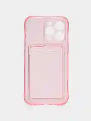 Розовый чехол с карманом для карт на iPhone XR, 11, 12, 13, Pro, Pro Max
