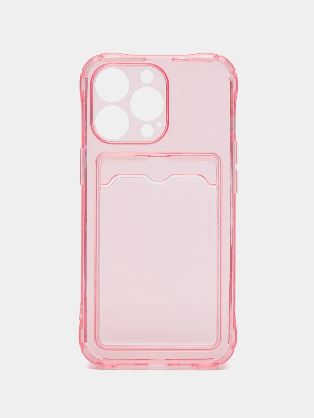 Розовый чехол с карманом для карт на iPhone XR, 11, 12, 13, Pro, Pro Max